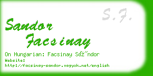 sandor facsinay business card